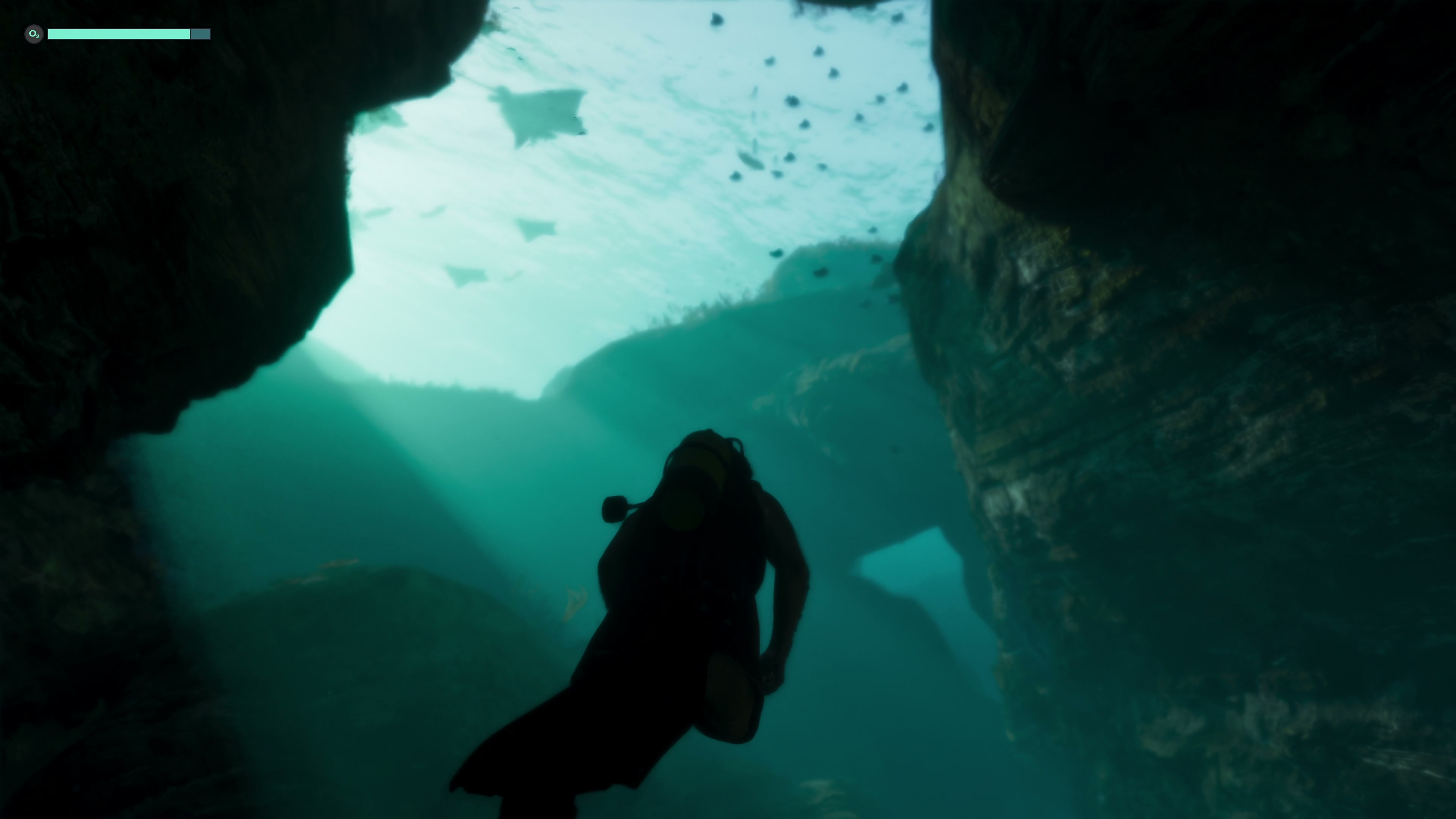 Scuba diving in a cave in GTA 6